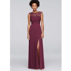 David’s Bridal Lace Dress with Slit